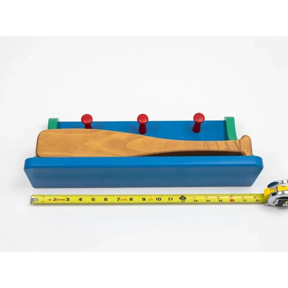 Vintage Handmade Baseball Bat Wall Hooks Kids Room Coat Rack Blue Green Sports